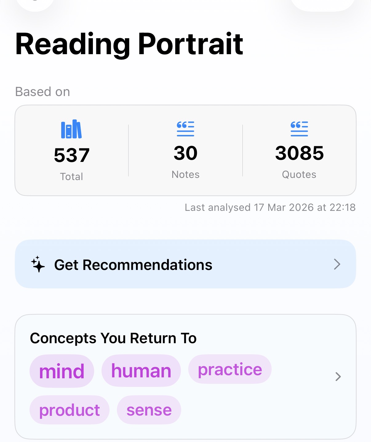 My Reading Portrait: 537 books, 30 notes, 3,085 quotes