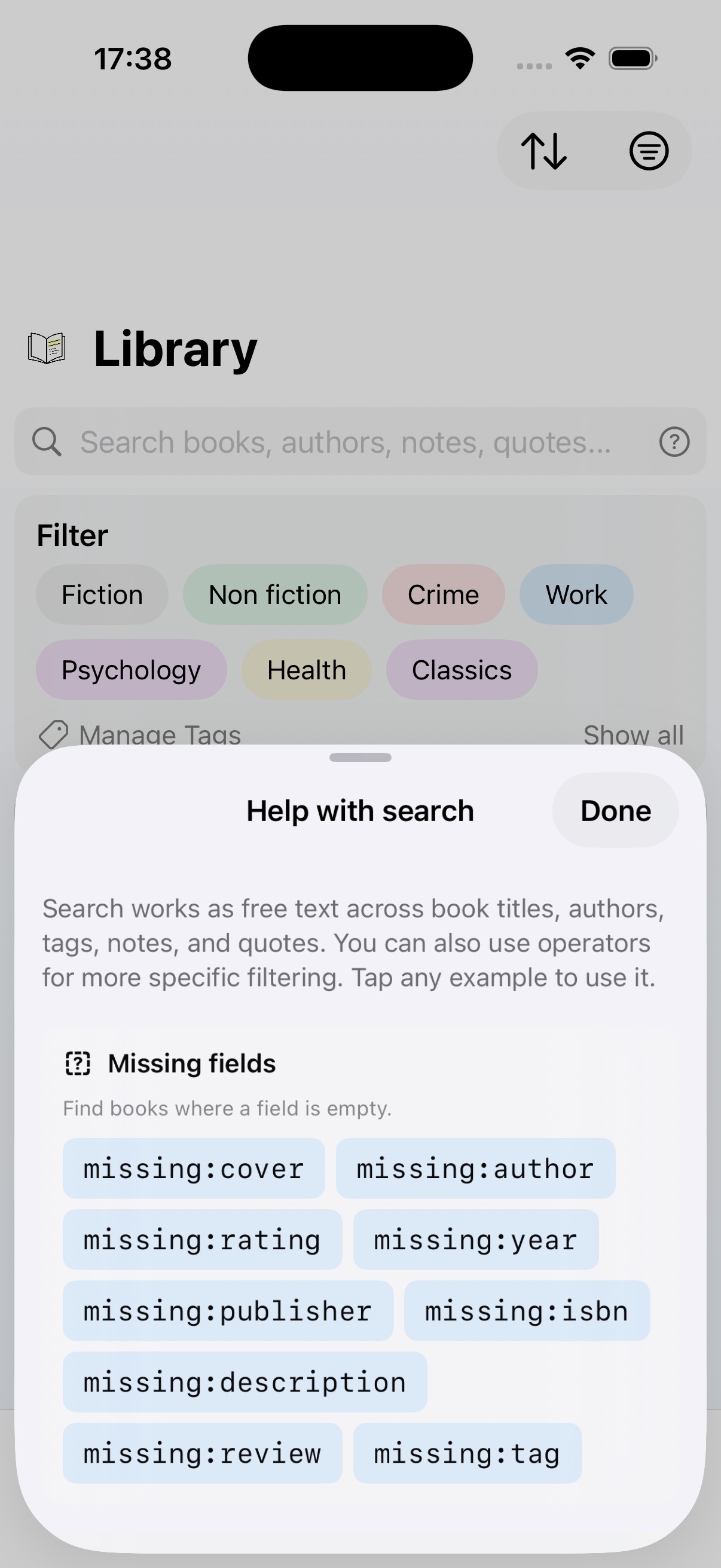 Contextual search help overlay