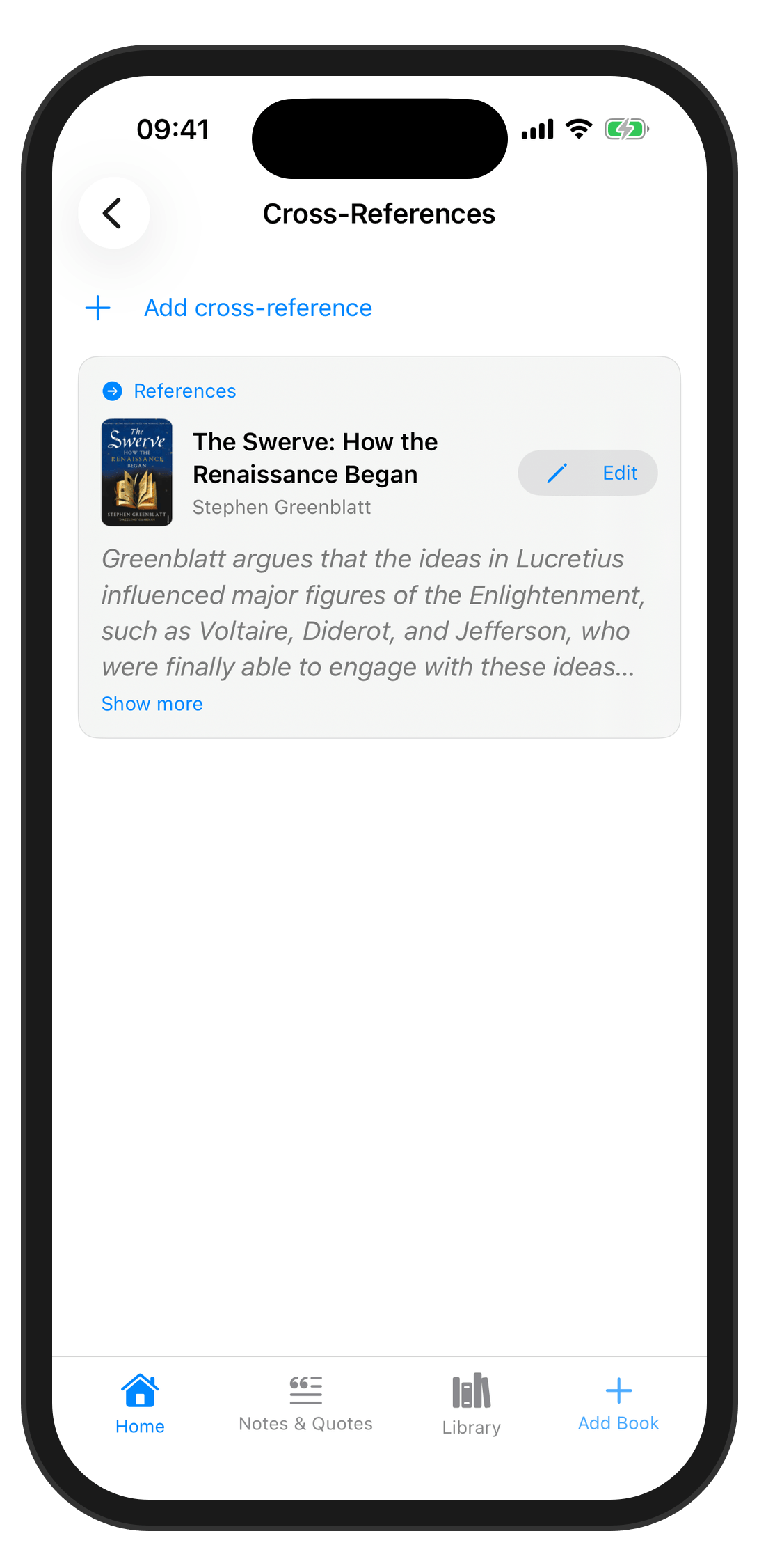 Cross-references linking related books